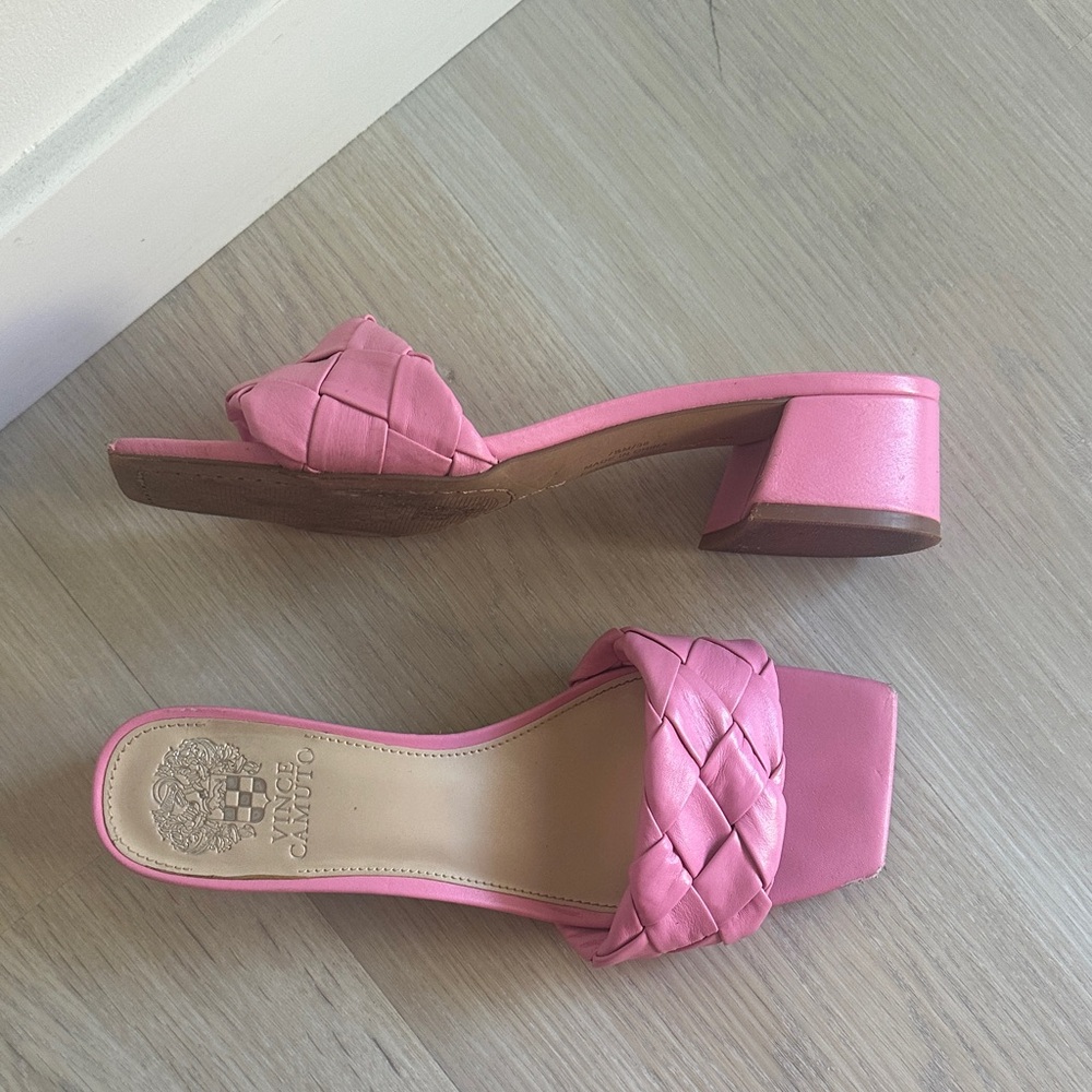 Vince Camuto Pink Braided Heeled Sandals